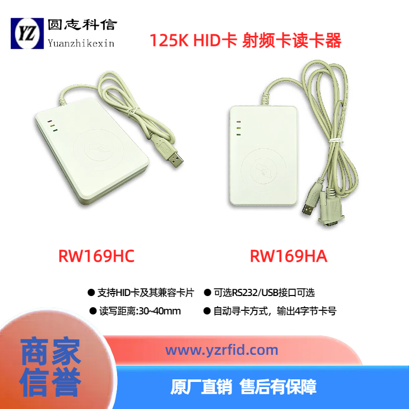 RW169Hx 系列125K HID卡桌面读卡器