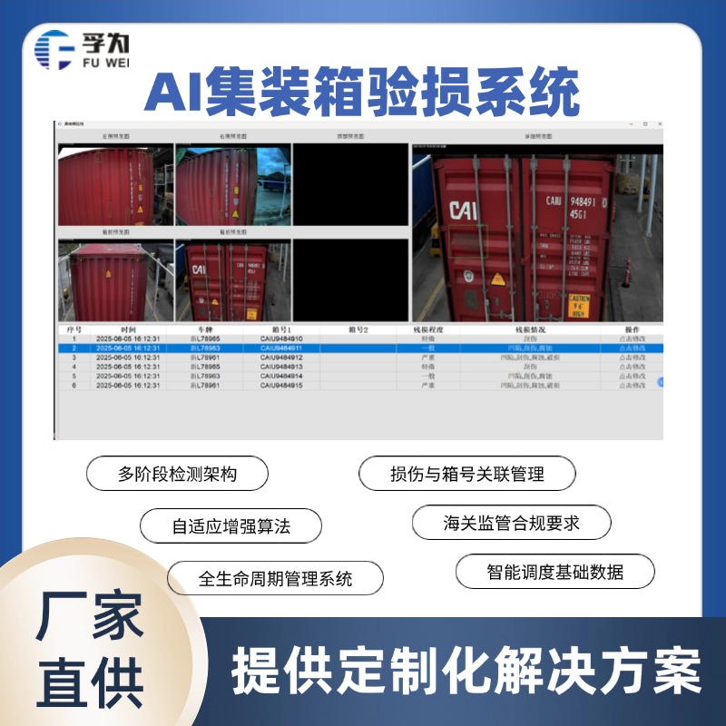 集装箱残损识别系统实现自动化、高精度验损