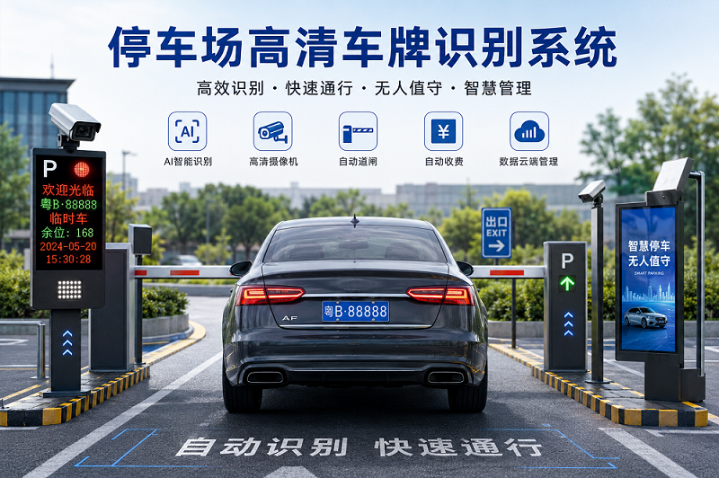 高清车牌识别系统 停车场道闸一体机 车牌识别摄像头