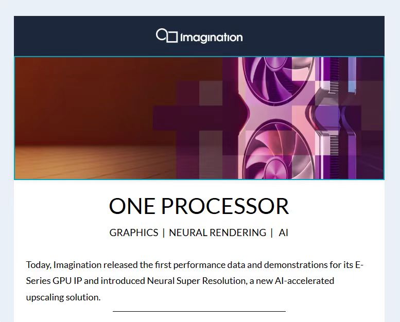 显著的性能提升进一步强化Imagination的GPU-First战略